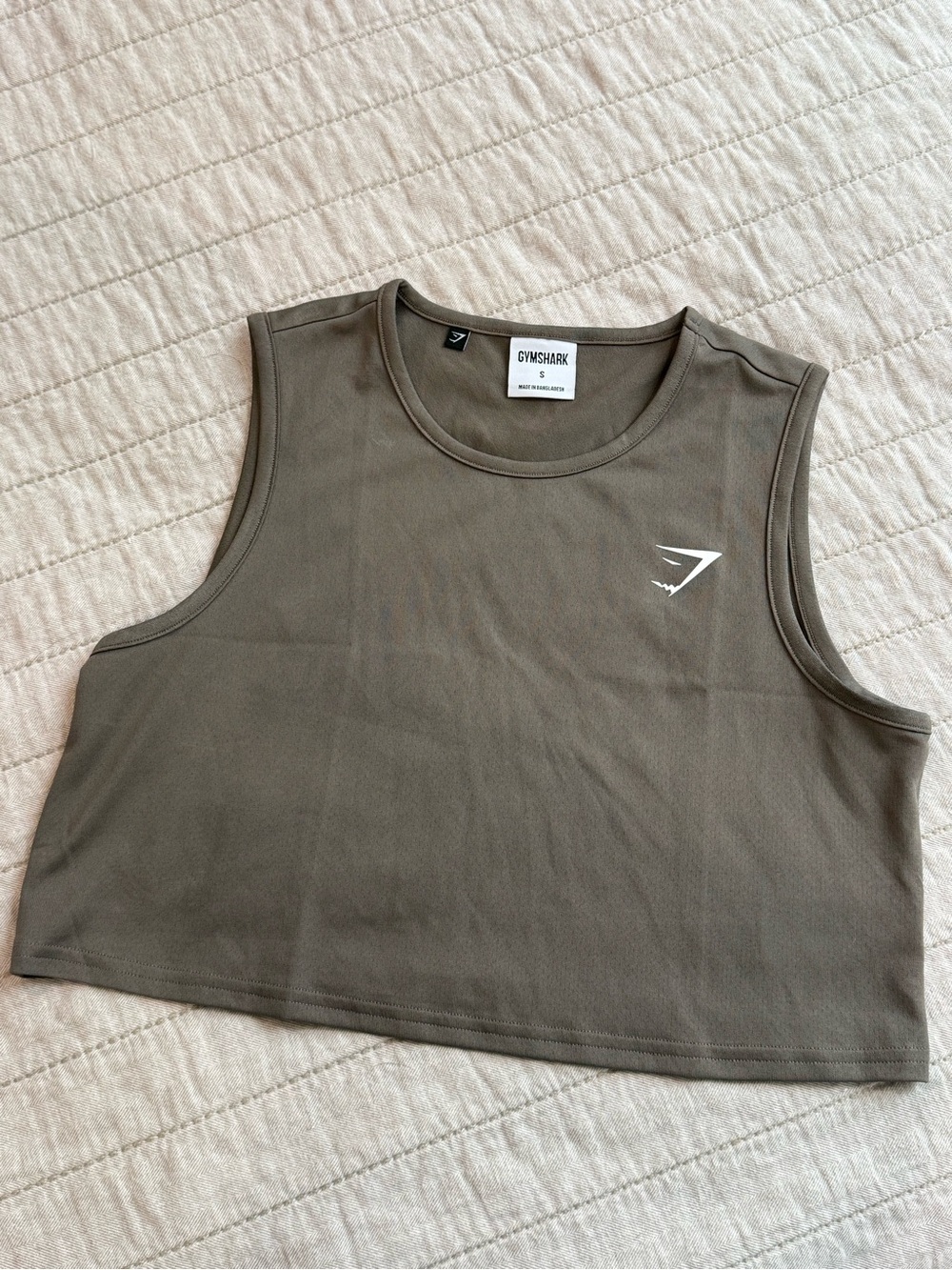 Gymshark Olive Green Cropped Muscle Tank